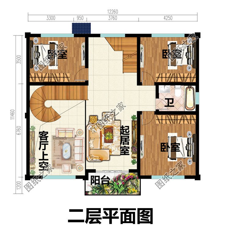 農村三層帶地下室小樓房設計圖