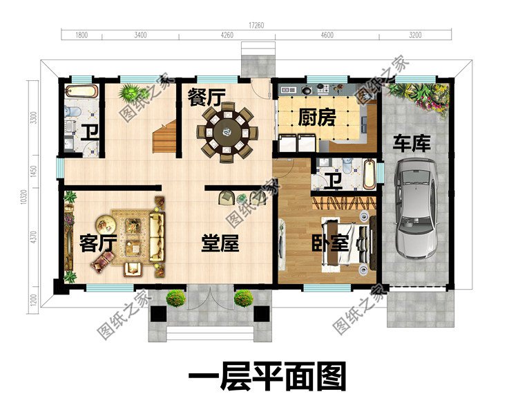 帶車庫的三層歐式別墅