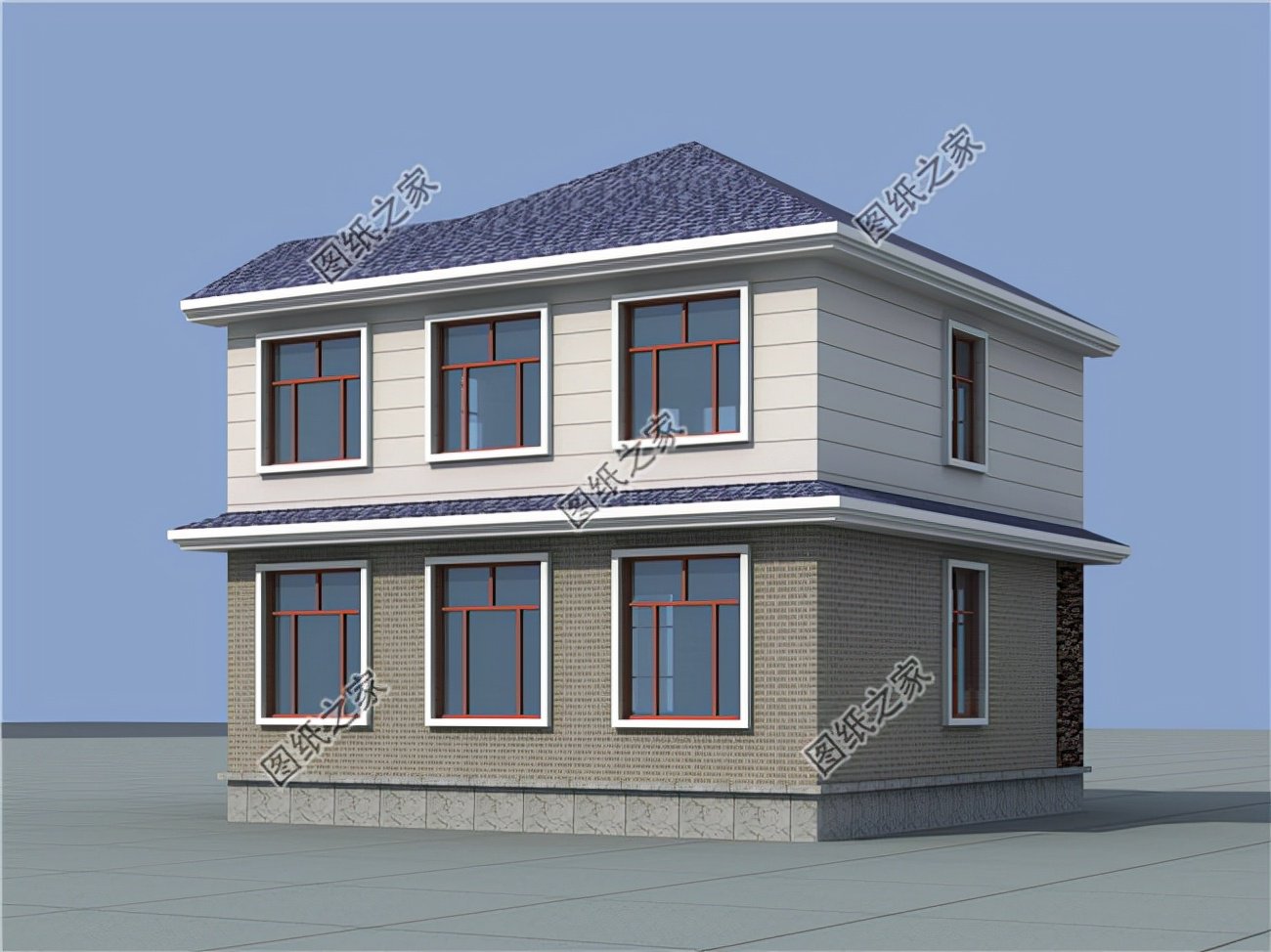 農(nóng)村二層別墅，占地百平米左右，在老家建一棟，同學(xué)看了都羨慕