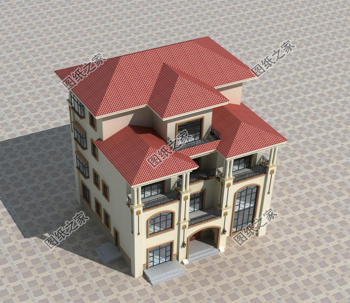 鄉村高檔四層豪華別墅，大面積開窗設計，給你不一樣的視覺體驗