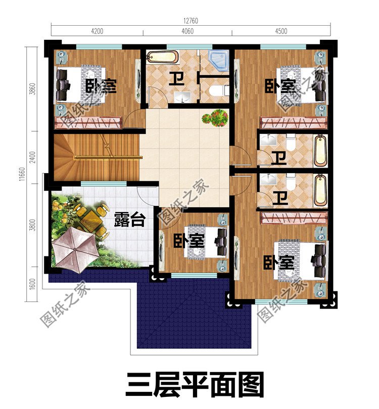 新農村四層房屋設計圖紙