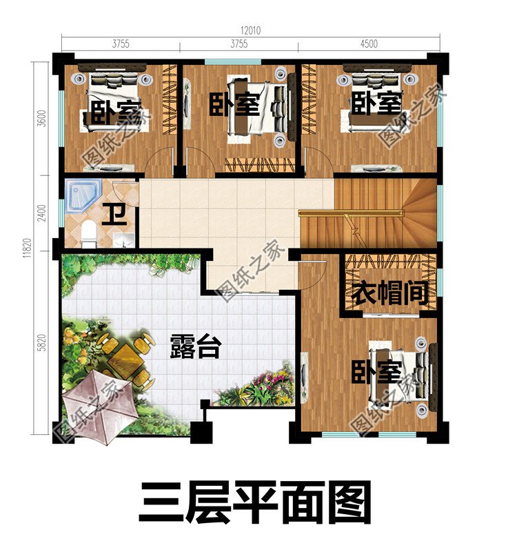 農村三層復式房屋設計施工圖