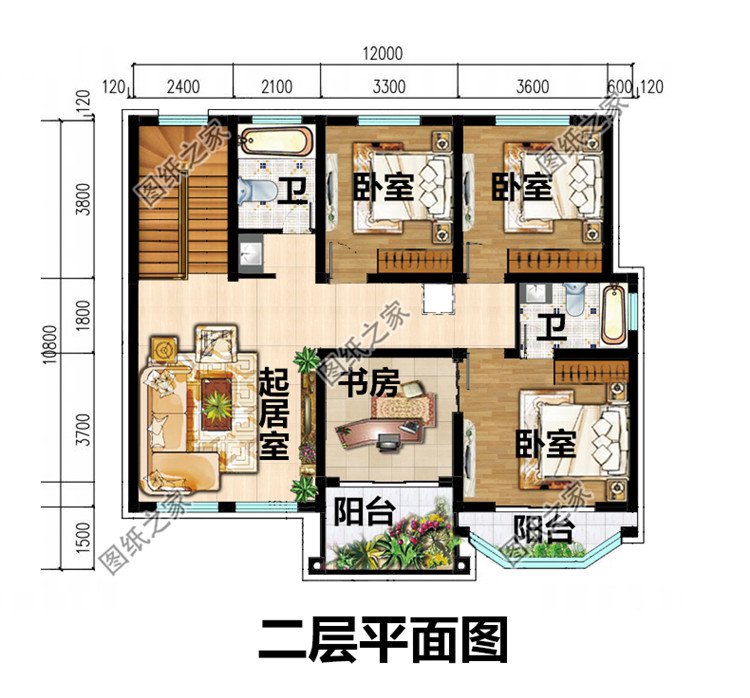 130平氣派美觀的二層別墅房屋