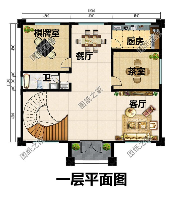 140平三層自建房別墅設計圖