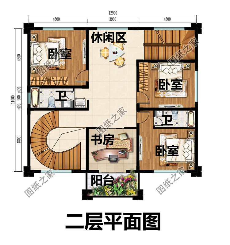 140平三層自建房別墅設計圖