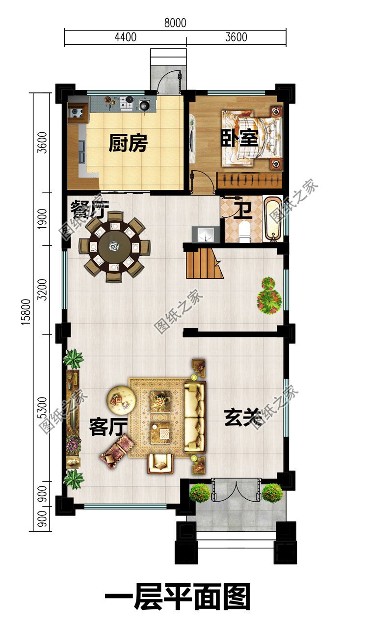 歐式農村三層小別墅設計圖