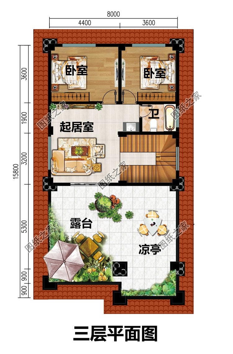 歐式農村三層小別墅設計圖