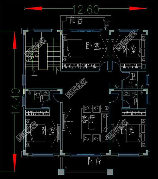 農村四層樓房設計圖，生活空間互不打擾，生活上其樂融融
