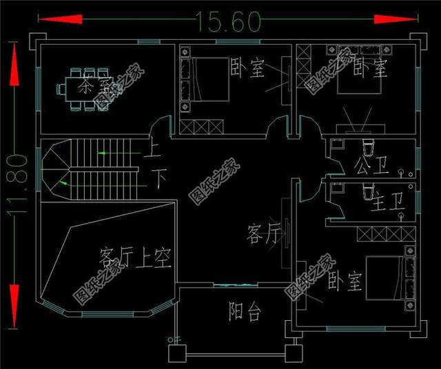 農村四層樓房設計圖，生活空間互不打擾，生活上其樂融融