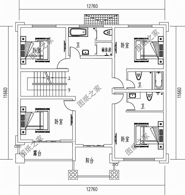 農村四層樓房設計圖，生活空間互不打擾，生活上其樂融融