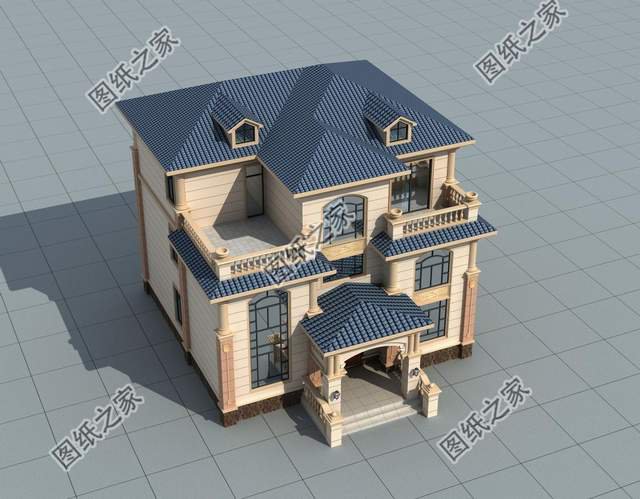 歐式三層別墅，超大的落地窗，這是鄉村別墅應該有的樣子