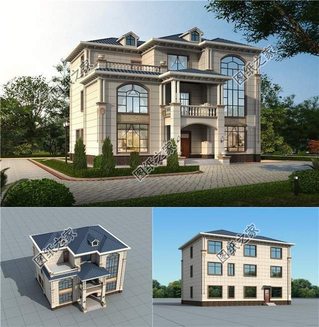 歐式三層別墅，超大的落地窗，這是鄉村別墅應該有的樣子