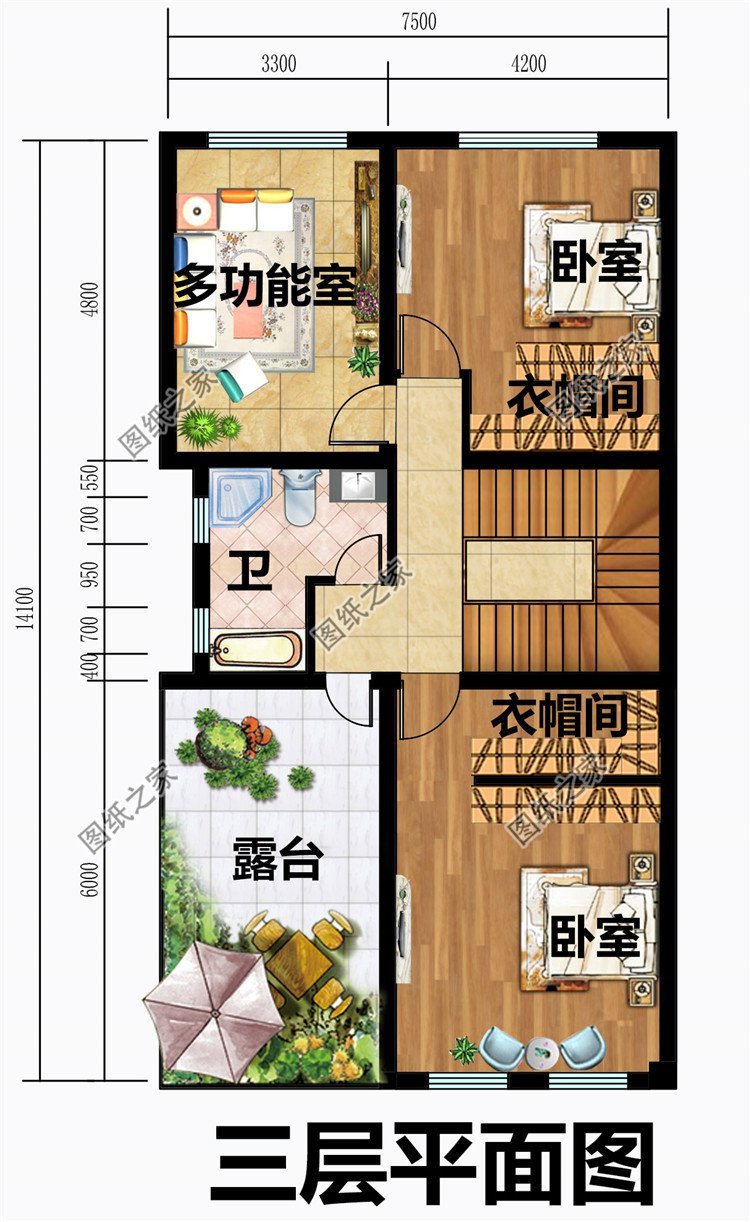 農(nóng)村三層別墅設(shè)計(jì)圖，大而不空，厚而不重，絕對(duì)是村里的閃光點(diǎn)