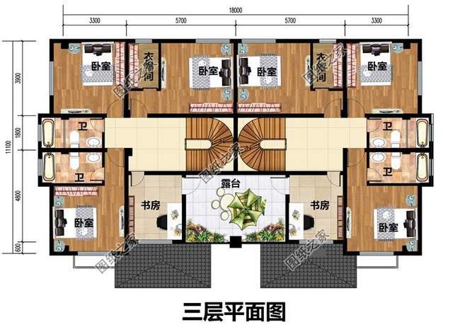 兄弟三層雙拼別墅，快叫上自家兄弟一起蓋別墅吧