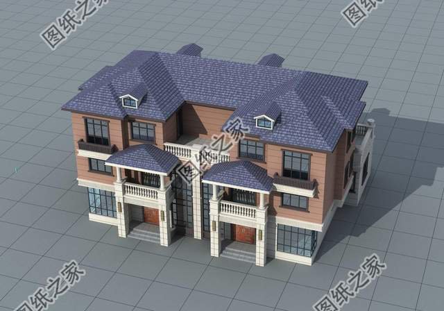 兄弟三層雙拼別墅，快叫上自家兄弟一起蓋別墅吧