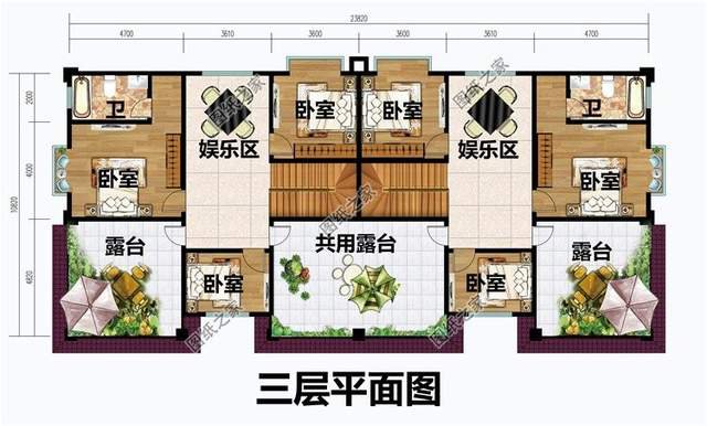 兄弟三層雙拼別墅，快叫上自家兄弟一起蓋別墅吧