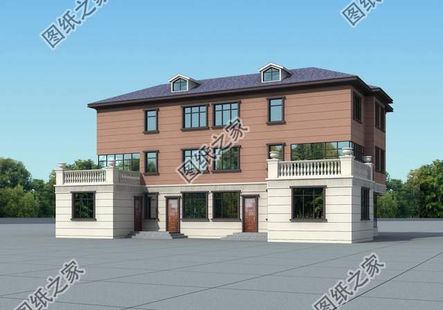 兄弟三層雙拼別墅，快叫上自家兄弟一起蓋別墅吧