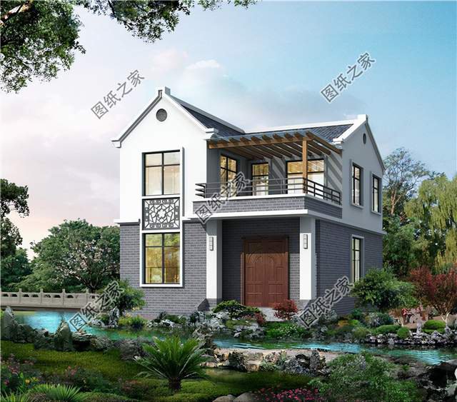 10萬元左右，韻味十足的兩層鄉村別墅設計圖