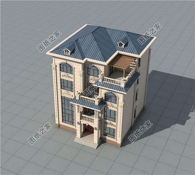 四層別墅設計圖，50萬之內，將農村的家鄉蓋成歐式古典“城堡”