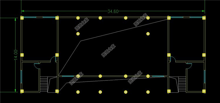 經(jīng)典古樸中式祠堂二層布局圖