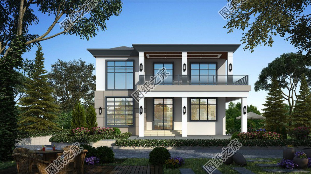 現代風別墅，簡潔的裝飾設計，符合年輕人的審美