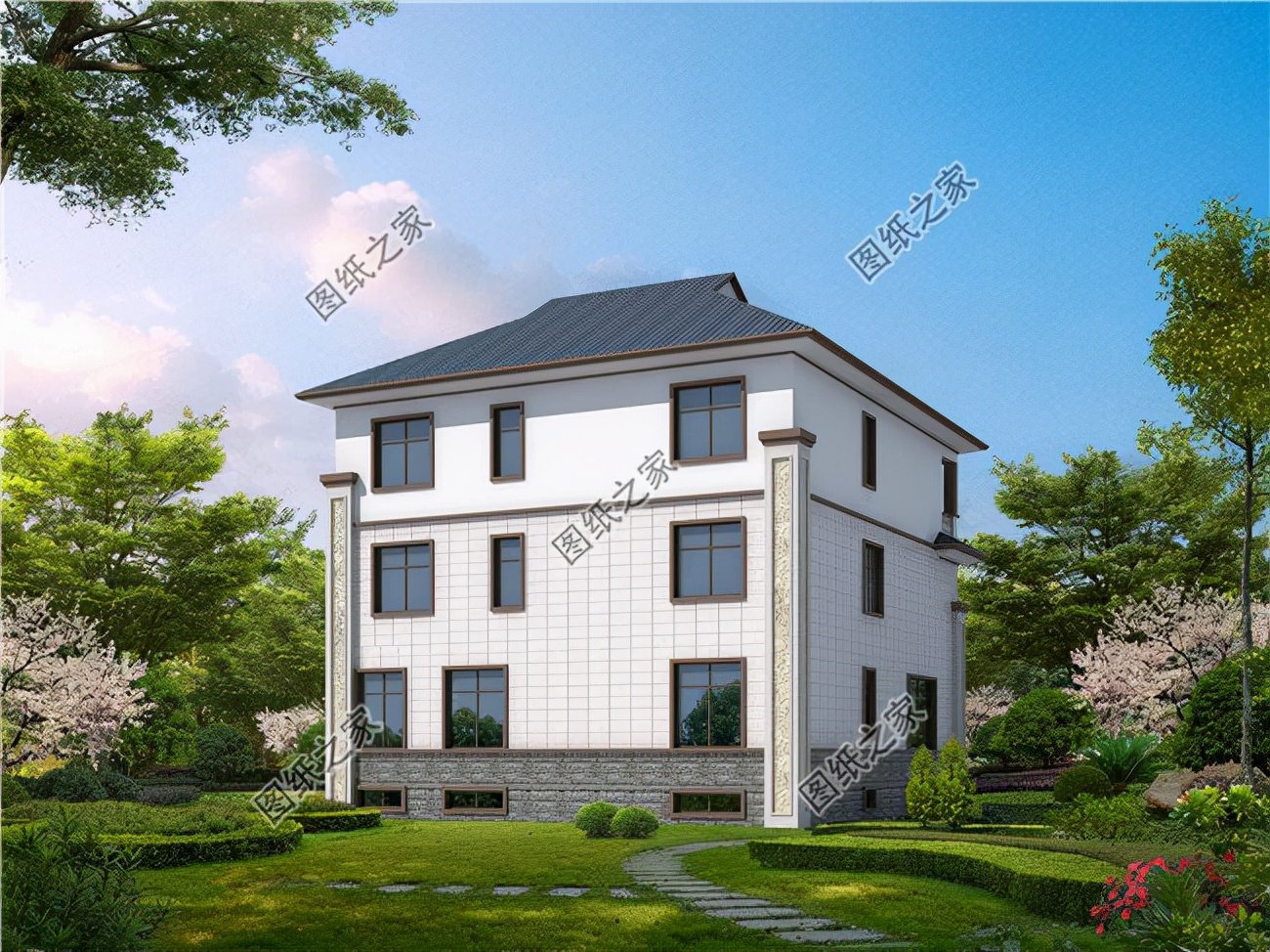 三層別墅帶地下室設計圖，提高家中生活品質，全村人都搶著要圖紙