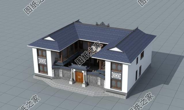 鄉(xiāng)村二層合院設(shè)計(jì)，古典大氣的庭院秒殺了一群小洋樓