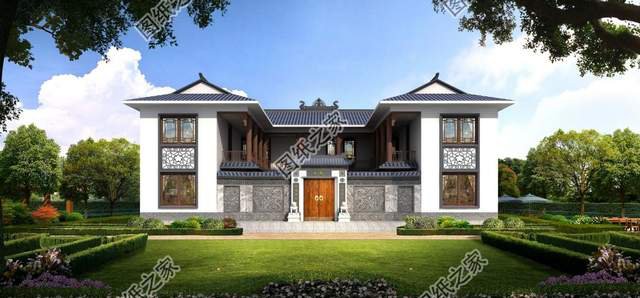 鄉(xiāng)村二層合院設(shè)計(jì)，古典大氣的庭院秒殺了一群小洋樓