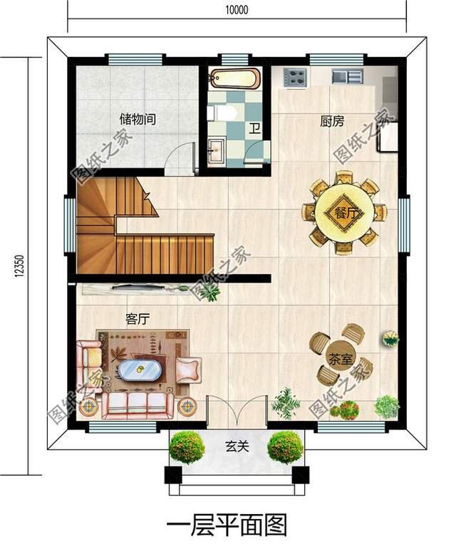 三層歐式別墅設(shè)計圖，經(jīng)典中帶著創(chuàng)新，暖色調(diào)整體給人親切感
