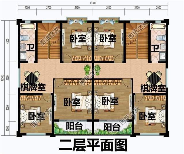 雙拼兄弟別墅設計圖，家里兩兄弟感情好，蓋雙拼最合適