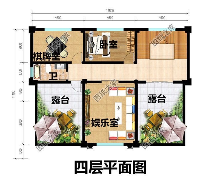 四層巴洛克別墅設計圖四層平面圖
