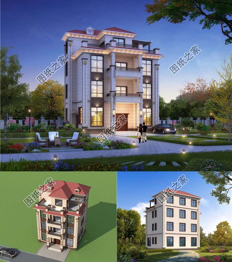 四層農村別墅設計圖效果圖