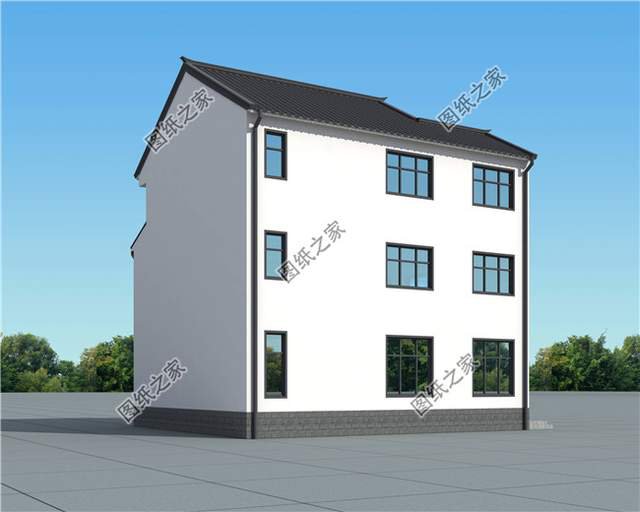 新中式三層自建房圖紙，不過時的設計，在老家建一棟揚名百年