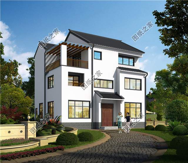 新中式三層自建房圖紙，不過時的設計，在老家建一棟揚名百年