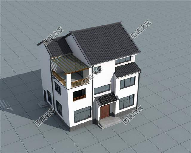 新中式三層自建房圖紙，不過時的設計，在老家建一棟揚名百年