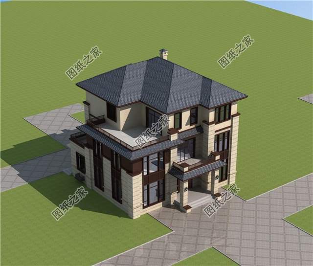 新中式三層自建房圖紙，不過時的設計，在老家建一棟揚名百年