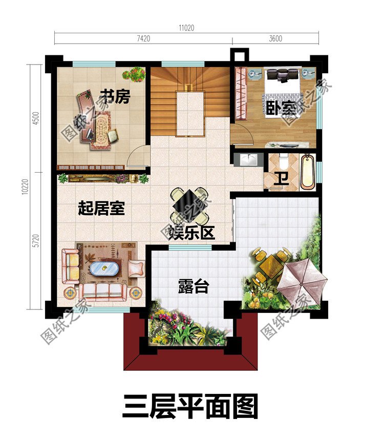 11X10米三層農村自建房