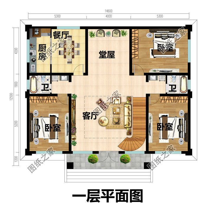 14.6×12米三層豪華小別墅