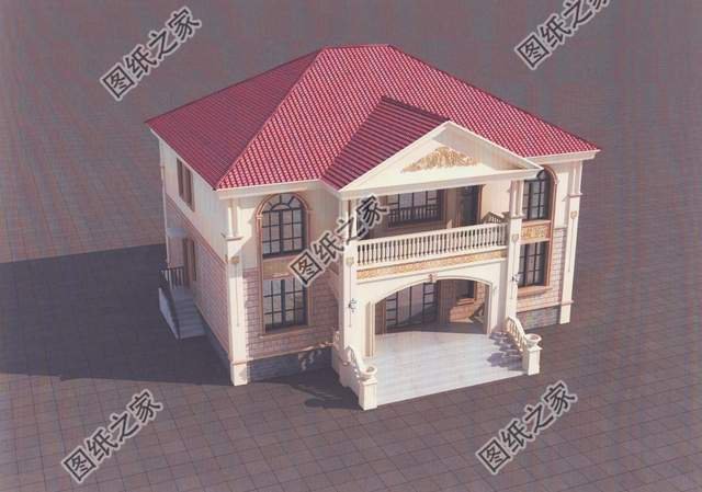 二層大面寬別墅圖紙，外觀氣勢有力，內部布置實用