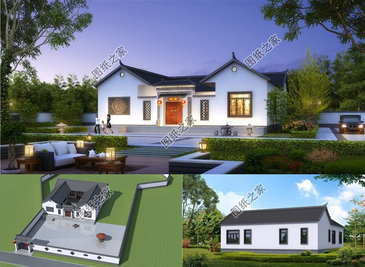 農(nóng)村四合院別墅圖，老家宅基地大就是任性！建座四合院驚艷四座