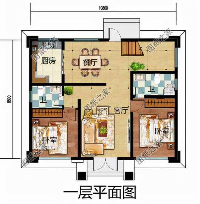 鄉村二層別墅設計，屋內布局合理，造價約15w您不心動？