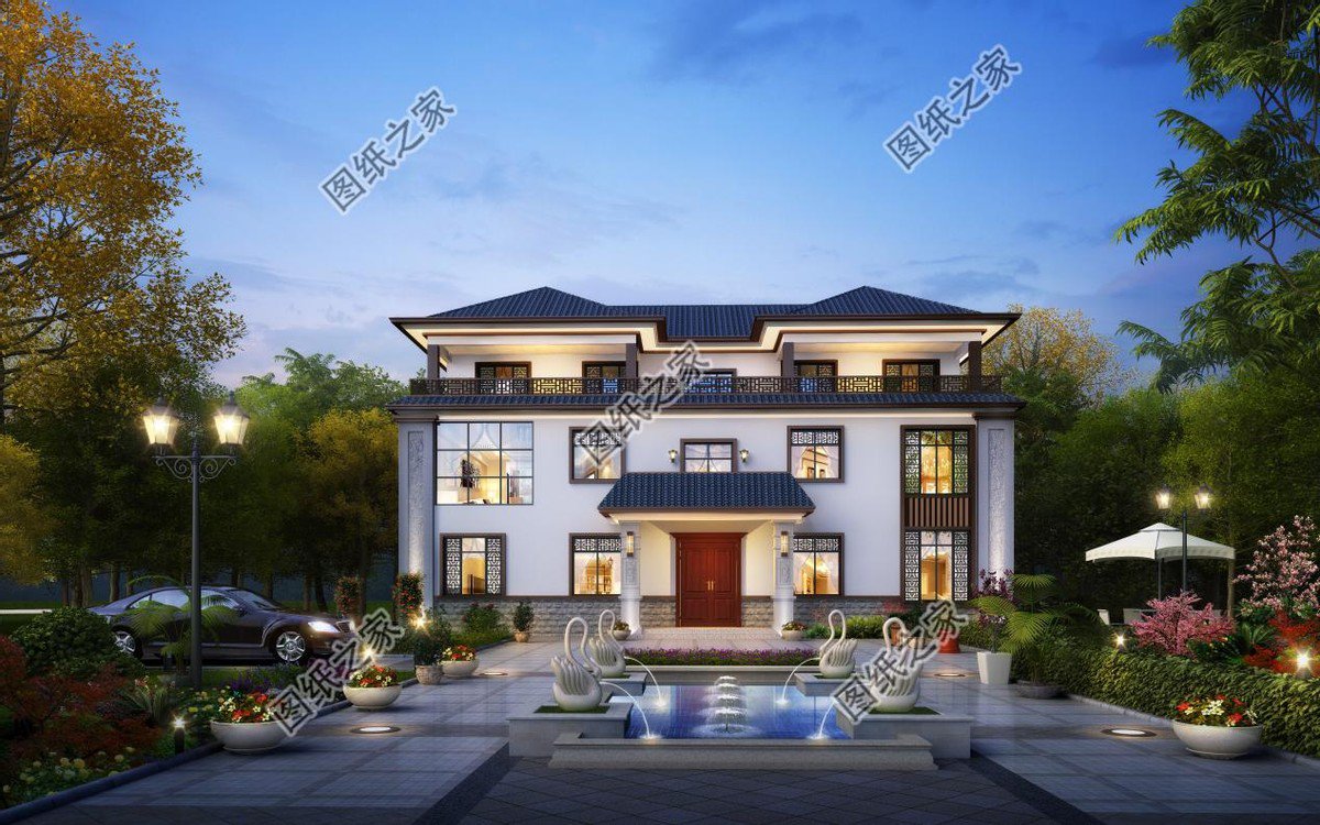 中式三層別墅，彌漫中式古韻，建好更為震撼