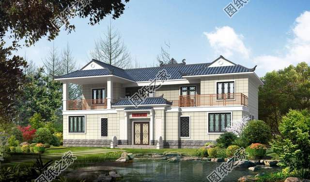 現代四合院別墅，住宅白墻黛瓦，淡雅寧靜