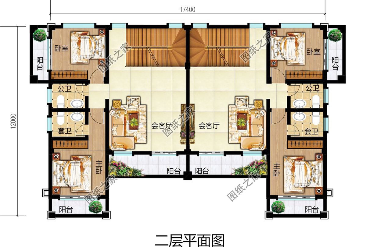 雙拼三層別墅，更加具有觀賞性，十分舒適增加幸福感