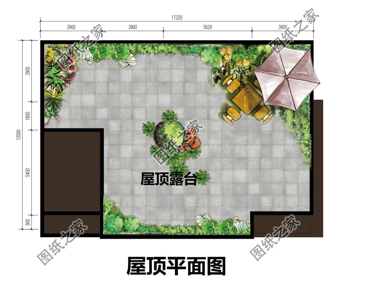 二層現代平屋頂別墅設計，大面積的露臺，居住會更舒適一些