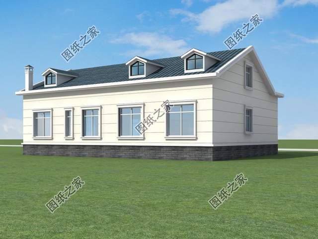 一層半農(nóng)村別墅帶閣樓，給人簡單高級的感受，整棟房子明亮干凈