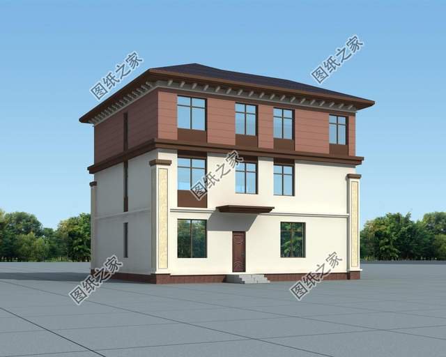 農村簡約三層房子設計圖，室內挑空設計盡顯奢華，空間感超強