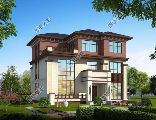 農村簡約三層房子設計圖，室內挑空設計盡顯奢華，空間感超強