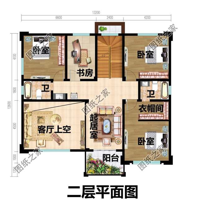 農村簡約三層房子設計圖，室內挑空設計盡顯奢華，空間感超強