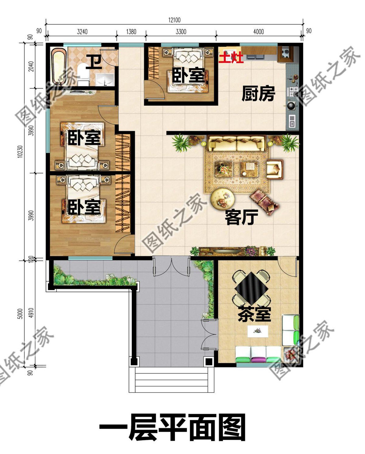 7字型農村一層自建房，安詳歸家，給您田園享受